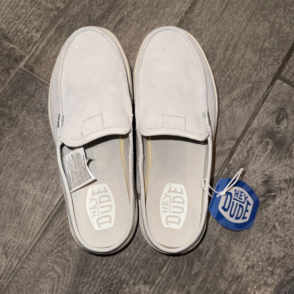 Hey Dude Austin Lift Classic Gray Slip-On 100% Cotton Unisex US 9 EU 40